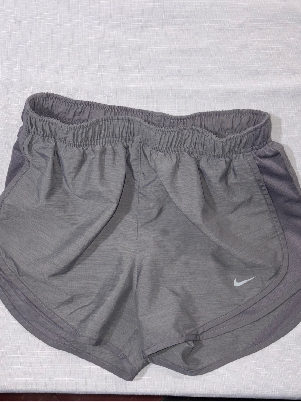 Nike Women's Gray Athletic Running Shorts with Swoosh